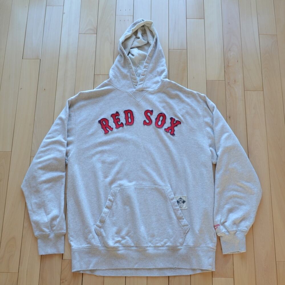 Vintage Reebok Genuine Merchandise Red Sox Hoodie Sweatshirt Gray Size XL